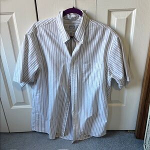 Arrow Men's Striped Button-Down Shirt in Gray and White